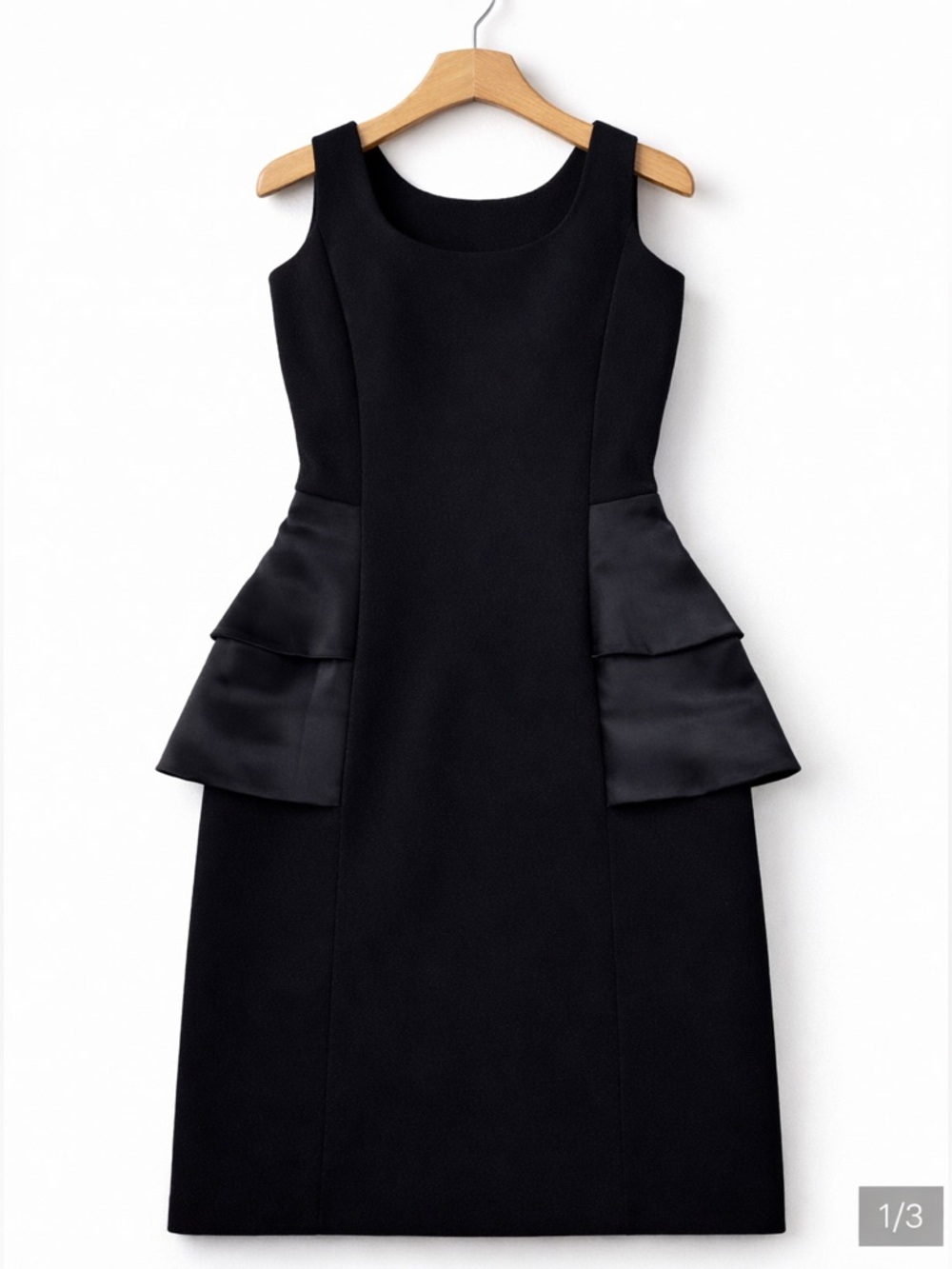 Michael Kors Black Peplum Sheath Dress Size 4 Cocktail Office Career Knee Length